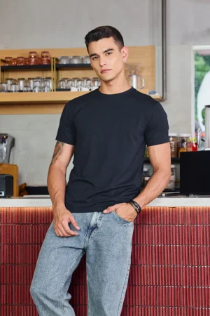 Slim Fit Stretch Core Lab Black T-Shirt