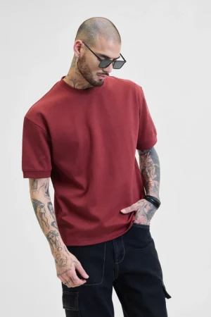 Core Lab Red Oversized Fit T-Shirt